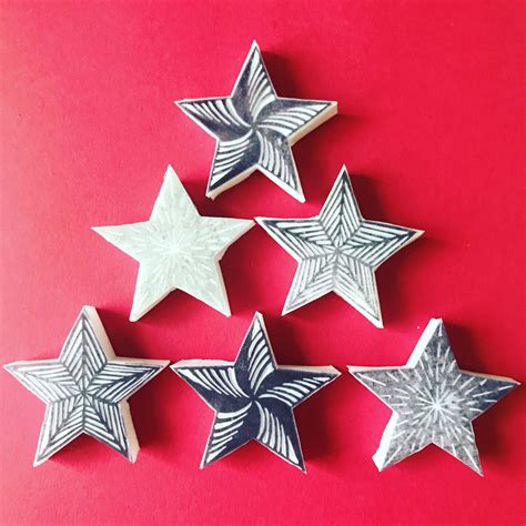 Star Rubber Stamp Set Christmas Star Stamps Xmas Decoration Etsy