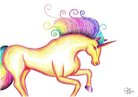 Rainbow Unicorn Drawing At Explore Collection Of