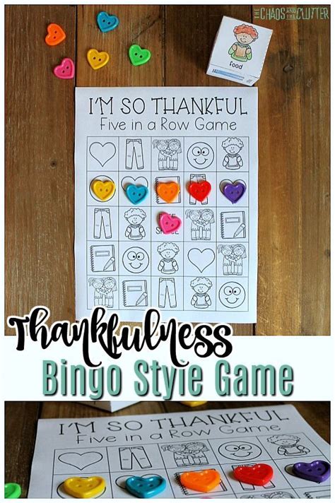 5 In A Row Thankfulness Game For Kids With Images Creative