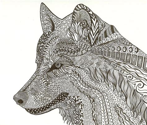 Zen Wolf By J Richards Zentangle Inspired Art Wolf Art Animal Coloring