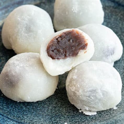 Daifuku Mochi Japanese Sweet Bean Rice Cakes Wandercooks