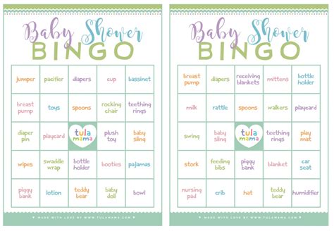 Printable Baby Shower Bingo Games Free Free Printable