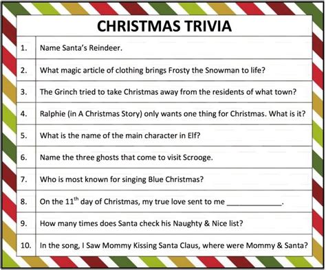Perhaps it was the unique r. Printable Christmas Trivia Game - Moms & Munchkins | Christmas trivia, Christmas trivia games ...