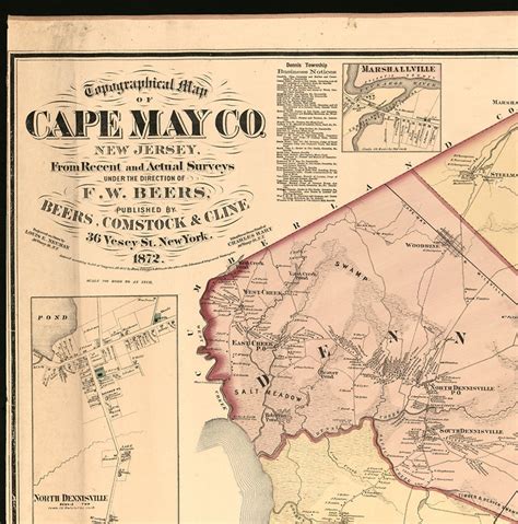 Map Of Cape May County New Jersey 1872 Vintage Restoration Etsy