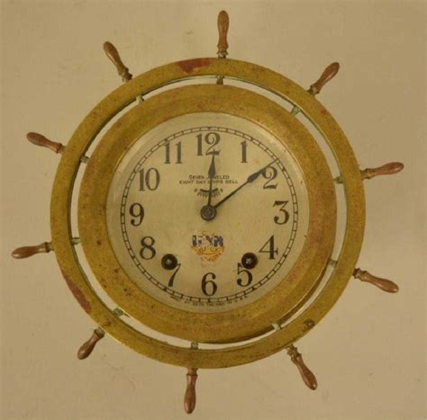 Brass Seth Thomas 8 Day Ships Bell Clock