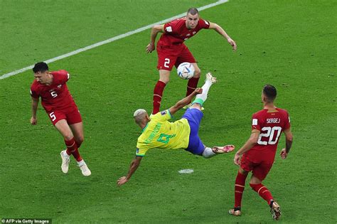 brazil 2 0 serbia world cup favourite start campaign with victory after richarlison double