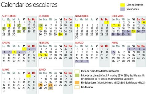 Calendario Escolar Oviedo Zona De Informaci N Aria Art Riset