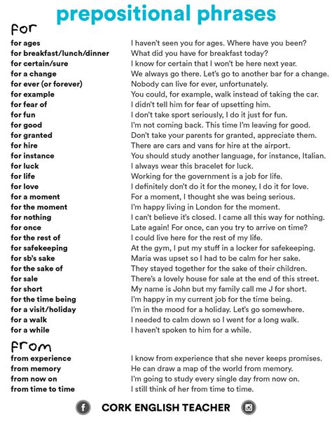 Prepositional phrase examples that function as an adverbs. Pin on Esl