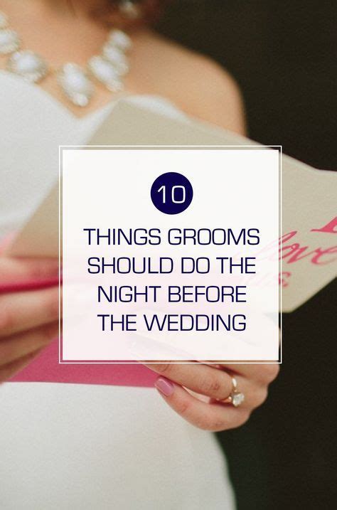 Groom Duties 10 Things To Do The Night Before The Wedding Wedding Day Checklist Night Before