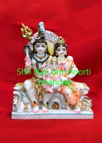 religious marble shiva parvati statue at best price in jaipur shri hari om moorti bhandar