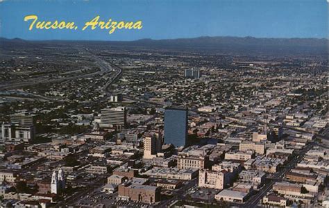 Aerial View Of City Tucson Az Postcard