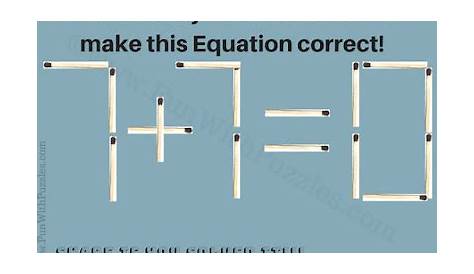 matchstick puzzles worksheet with answers