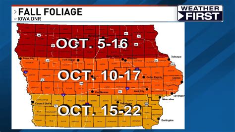 Fall Foliage Timeline In Iowa Kgan