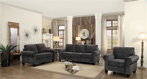 Cornelia Dark Grey Living Room Set From Homelegance