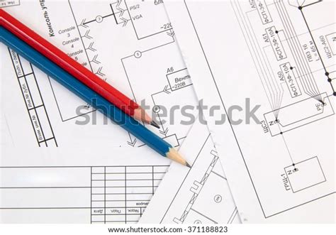 Electrical Engineering Drawings Printing Pencils Stock Photo Edit Now