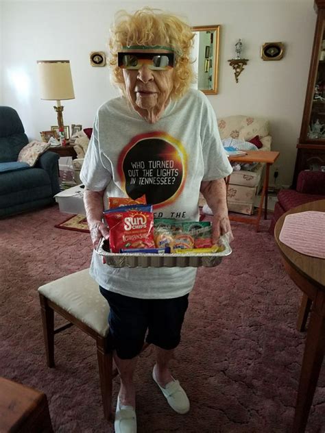 my 101 year old neighbor was so ready for the eclipse scrolller
