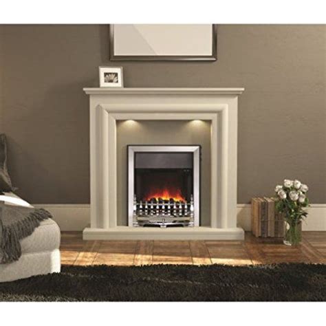 The fireplace features an elegant, crown molded mantle and sleek, bold columns in a clean white finish. Modern LED Electric Fireplace Suite in Soft White - Energy ...