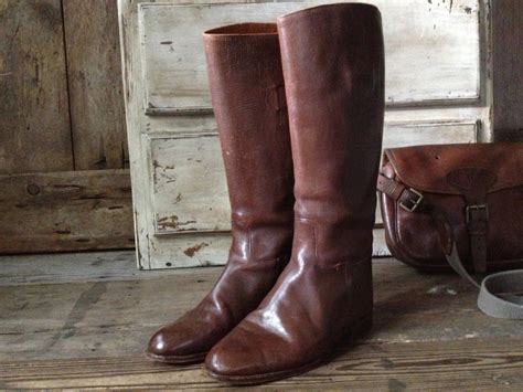 Brown Leather Riding Boots Antique English Leather Etsy