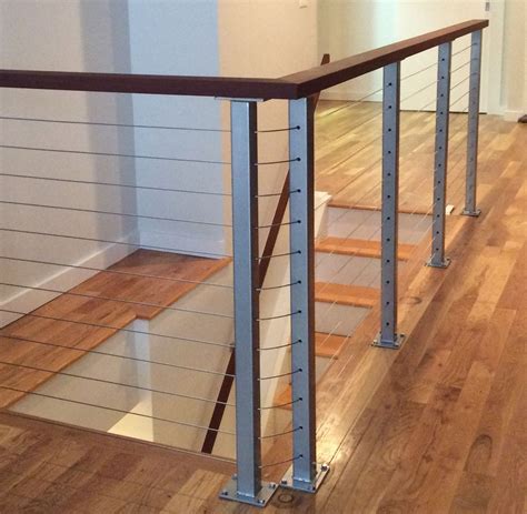 Interior Cable Railing With Hardwood By Sdcr Steel Stair Railing Wood