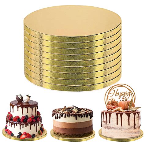 Spec101 Round Cake Boards Bulk 12pk 10 Inch Cake Drum Gold 12in