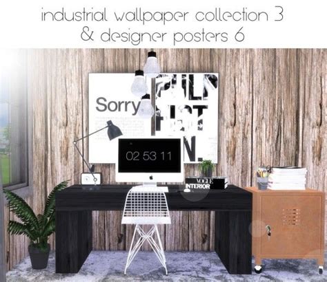 Hvikis Industrial Wallpapers And Posters Collection 3 Sims 4