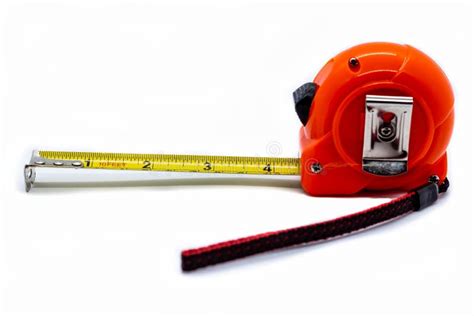 Tape Measure In Centimeters And Inches On A White Background Stock