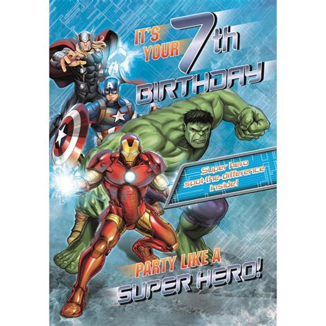 7th Birthday Marvel Avengers Birthday Card 25461504 Character Brands