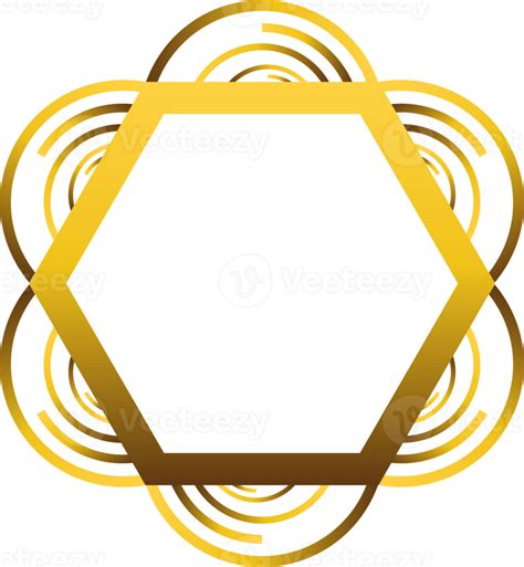 Gold Hexagonal Ornament 28042147 Png