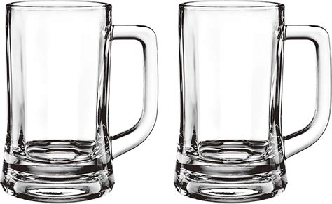 Tusapam Classic Glass Beer Mugs Set Beer Mugs With