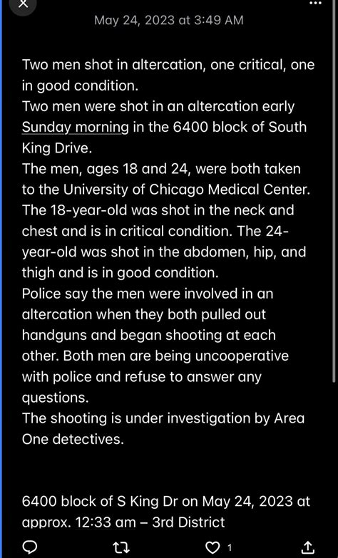 Update on the shooting in oblock. : r/Chiraqology