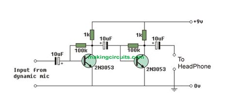 Simple Microphone Mic Amplifier Circuits Using Transistors