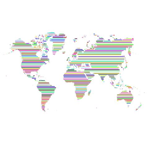 Horizontal World Map Slices Prismatic Free Svg