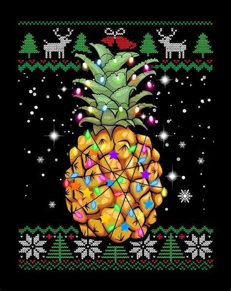 ugly christmas pineapple santa lights xmas pineapple ts digital art by jessika bosch