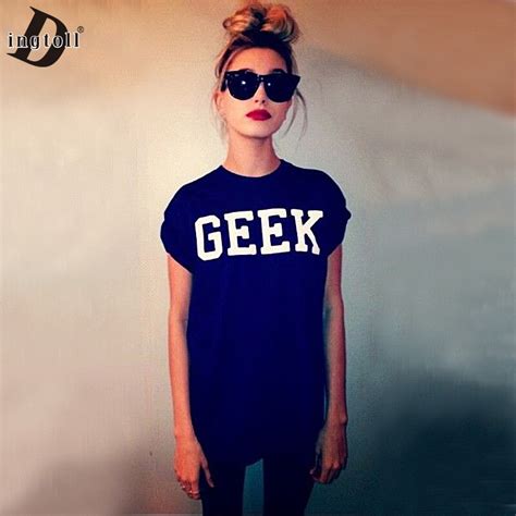 Dingtoll T Shirt Geek Teeshirt Pour Femme Vêtement Décontracté