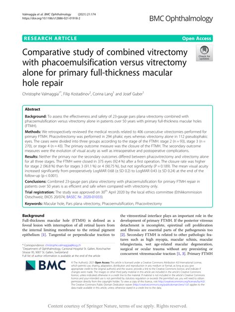 Pdf Comparative Study Of Combined Vitrectomy With Phacoemulsification