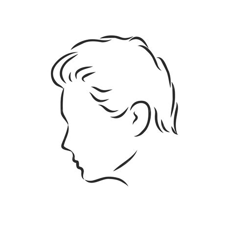 Premium Vector Outline Side Profile Of A Human Male Head Male