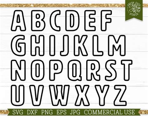 Block Font Letters Svg Bundle Alphabet Cut Files For Cricut Etsy