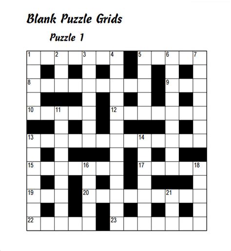 free crossword puzzle template printable printable templates