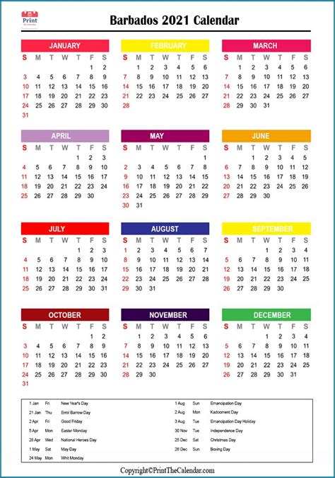 Barbados Calendar Printable The Calendar Photos