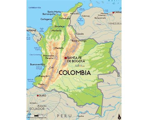 Mapa De Colombia Político Físico Para Colorear