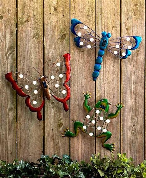 Solar Garden Wall Art Butterfly Dragonfly Frog Dusk To Dawn Marquee