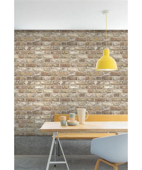Grandeco Vintage Brick Natural Wallpaper Wallpaper 3drealistic Brick
