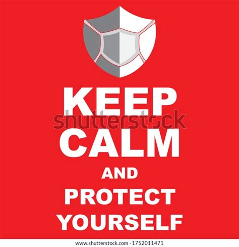 Keep Calm Protect Yourself Poster Mask Stock Vector Royalty Free