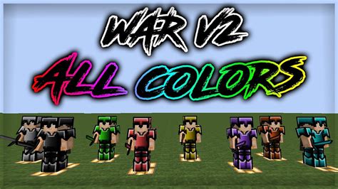 Minecraft War V2 64x All Colors Pack Folder Youtube