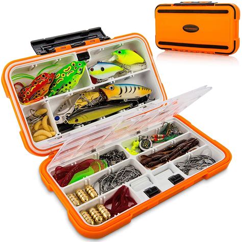 Catchmeister Fishing Tackle Box And Lure Kit Double Layer Hard Plastic