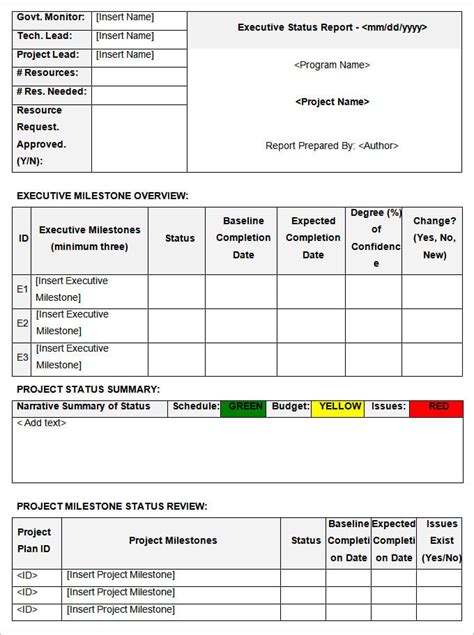 Status Report Templates 12 Free Word Documents Download Free