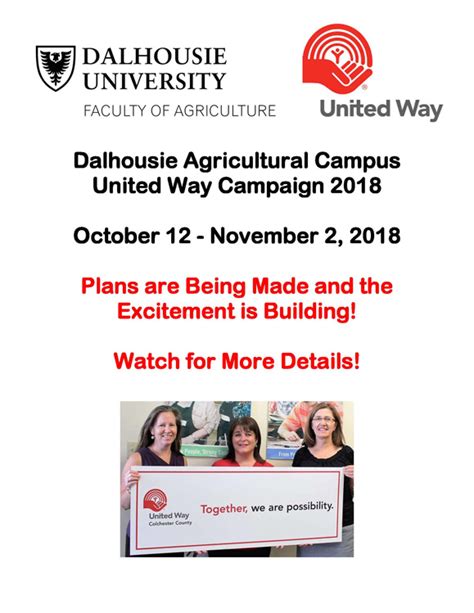 Dalhousie Agricultural Campus United Way Campaign 2018 Faculty Of
