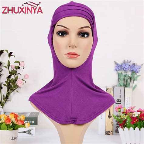 2017 New Cotton 16 Colors Muslim Hijab Islam Full Cover Inner Muslim Soft Hijab Cap Islamic Head