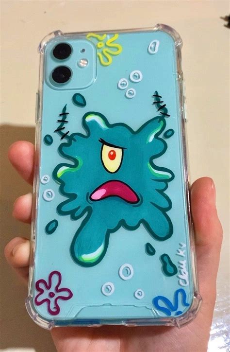 Case Plankton Hand Painted Key Kv Phone Case Diy Paint Art Phone