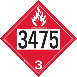 UN 3759 Hazard Class 3 Flammable Liquid Removable Self Stick Vinyl